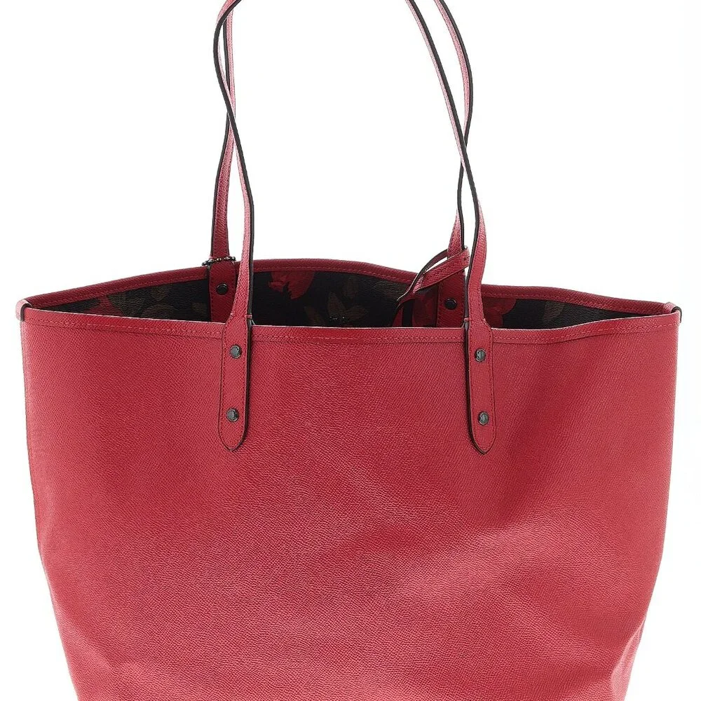 Coach Reversable City Tote in Signature Red Canvas w/ Camo Rose Floral Print - Picture 4 of 6